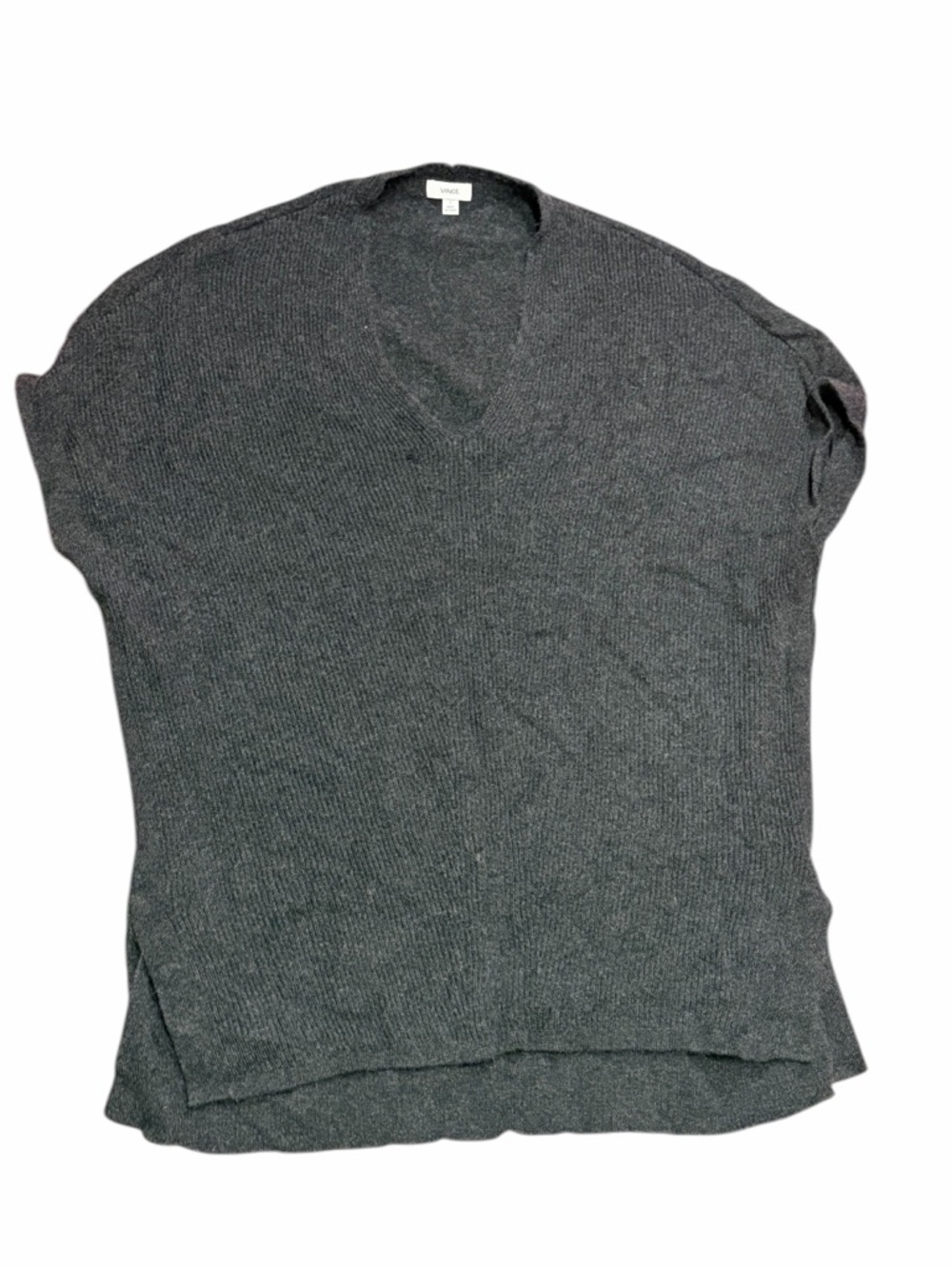Vince Charcoal Gray V‑Neck Sweater